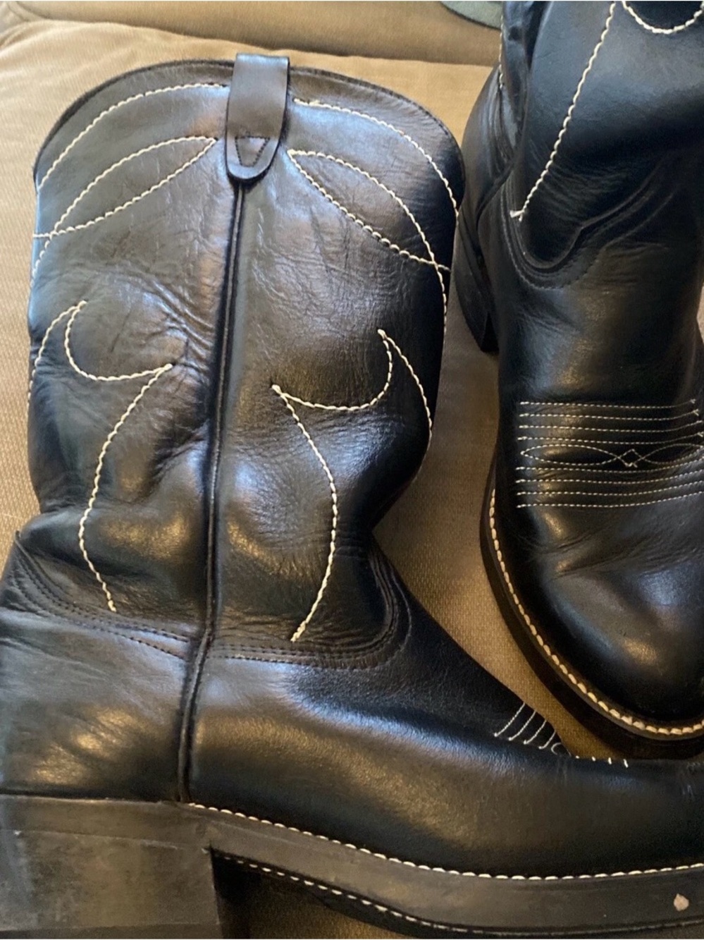 Mens Cowboy Leather Boots size 9.5 D